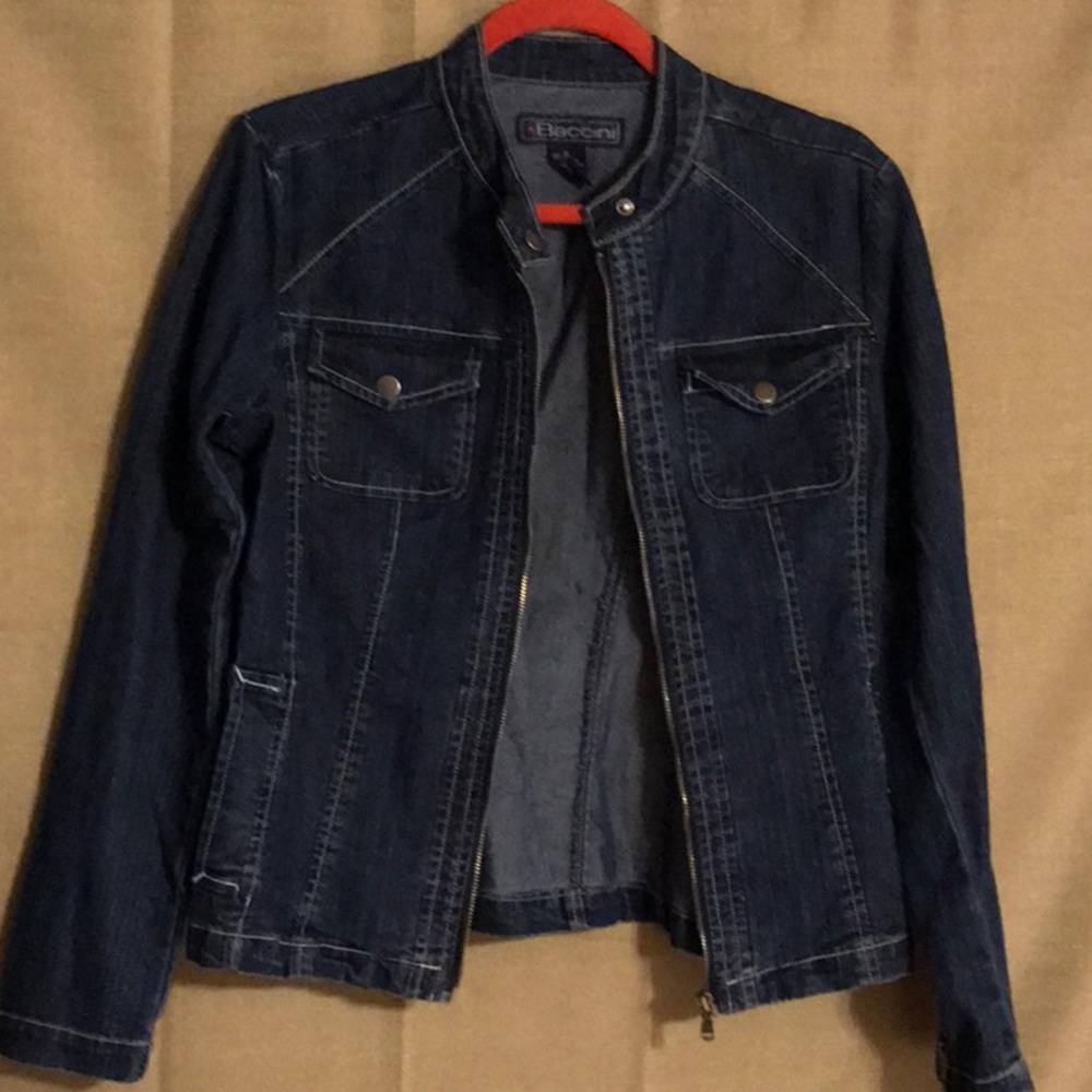 Baccini Denim Jacket fitted Size Medium